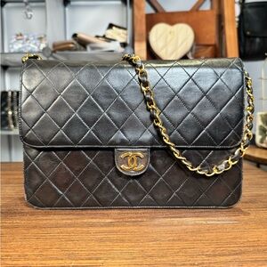SOLD CHANEL single flap in black